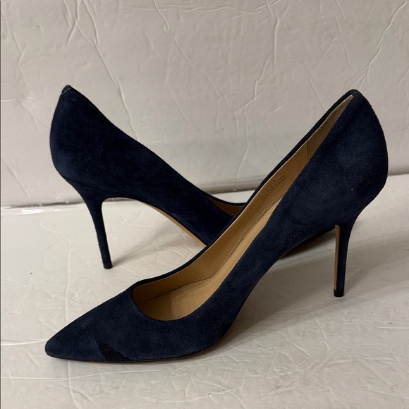 J. Crew Dark Blue Suede Heels - Picture 2 of 6